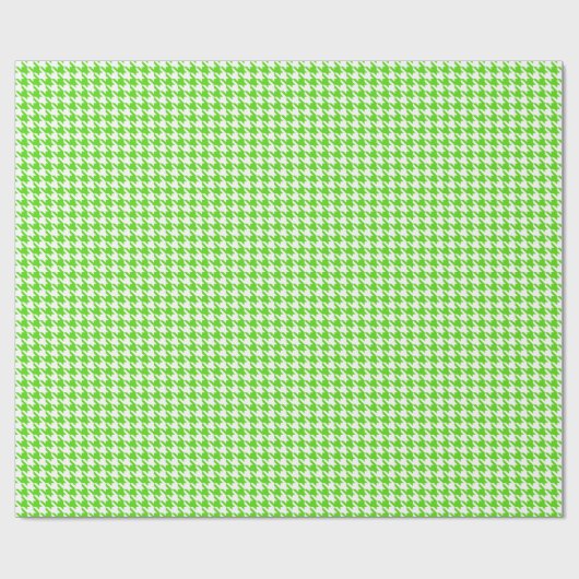 Classic Light Green and White Houndstooth Pattern  ラッピングペーパー (フラット)