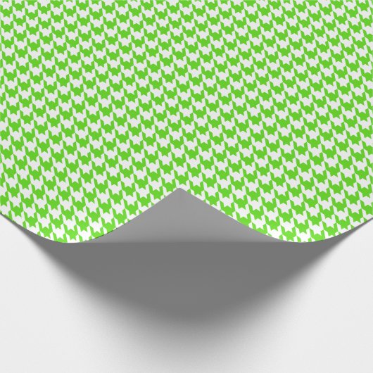 Classic Light Green and White Houndstooth Pattern  ラッピングペーパー (角)