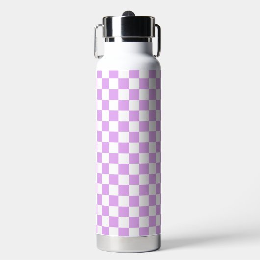 Classic light lavender checkerboard  ウォーターボトル (正面)
