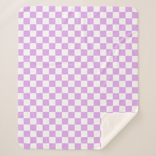 Classic light lavender checkerboard  シェルパブランケット (正面)