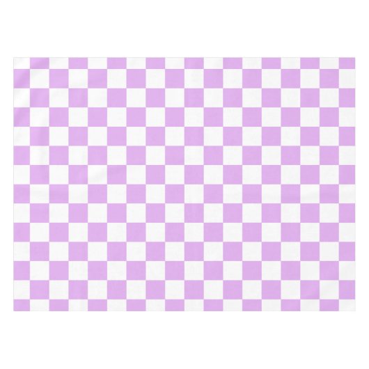 Classic light lavender checkerboard  テーブルクロス (正面(横))