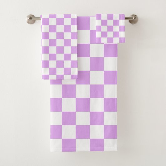 Classic light lavender checkerboard  バスタオルセット (インサイチュ)