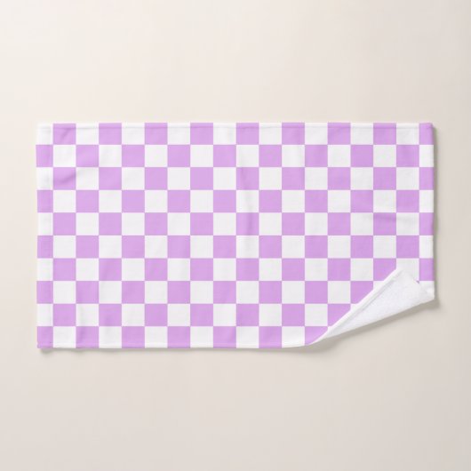 Classic light lavender checkerboard  バスタオルセット (ハンドタオル)