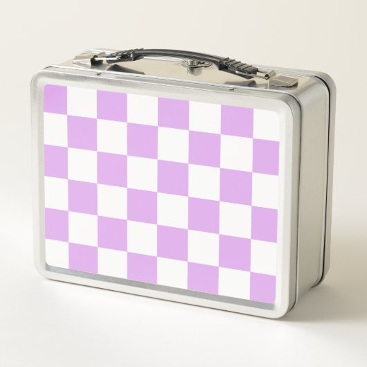 Classic light lavender checkerboard  メタルランチボックス (裏面)