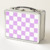 Classic light lavender checkerboard  メタルランチボックス (正面)