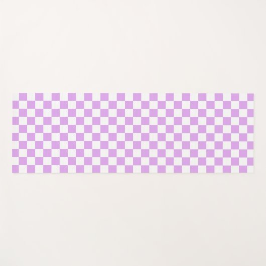 Classic light lavender checkerboard  ヨガマット (正面(横))