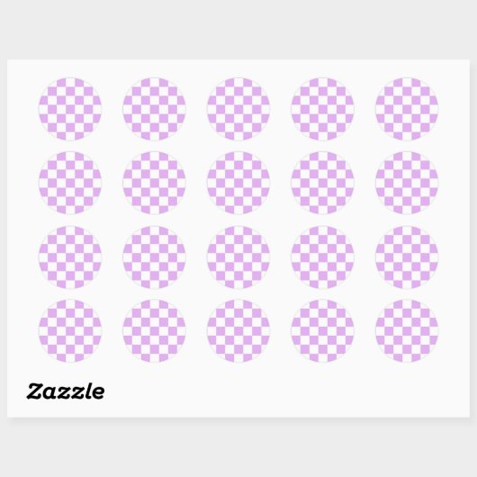 Classic light lavender checkerboard  ラウンドシール (シート)