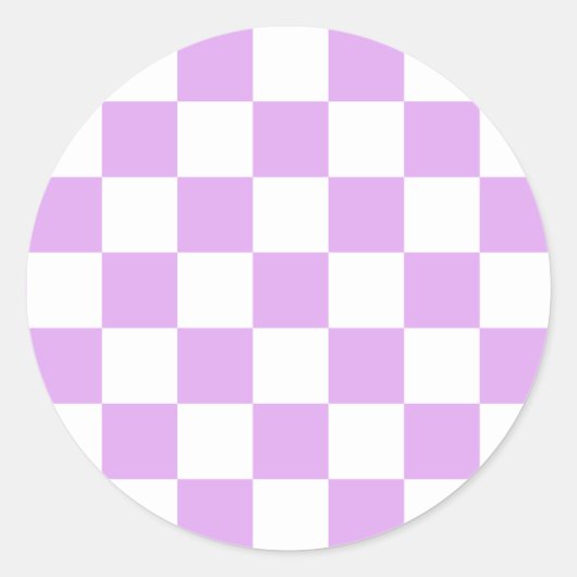 Classic light lavender checkerboard  ラウンドシール (正面)