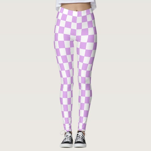Classic light lavender checkerboard  レギンス (正面)