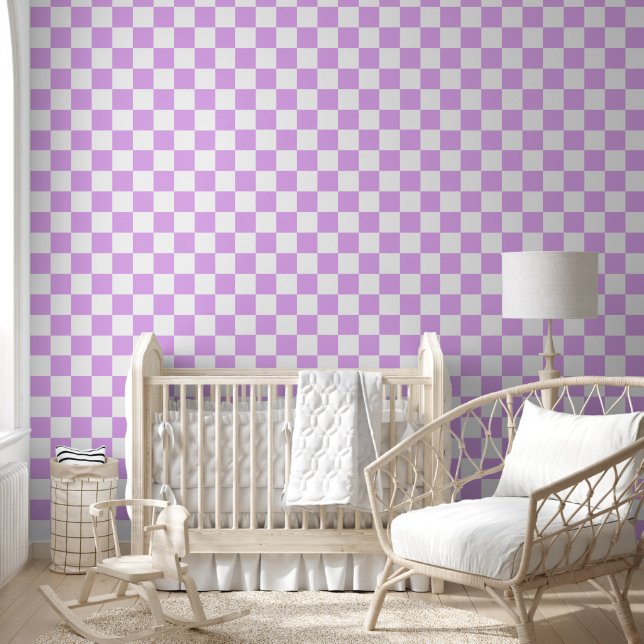 Classic light lavender checkerboard  壁紙 (キッズ)