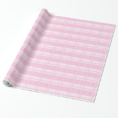 Classic Light Pink Gingham Birthday Wrapping Paper ラッピングペーパー (アンロールド)