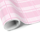 Classic Light Pink Gingham Birthday Wrapping Paper ラッピングペーパー (ロールコーナー)