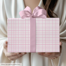 Classic Light Pink Tartan 70th Birthday Wrapping ラッピングペーパー