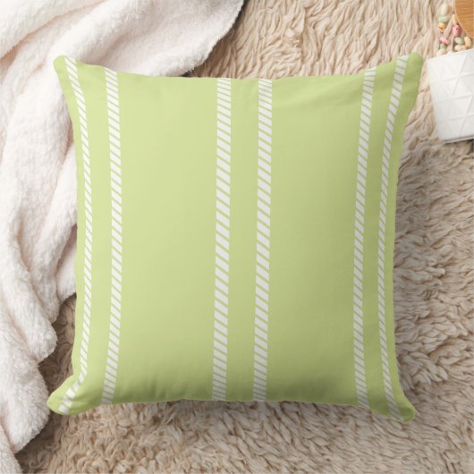 Classic Lime with Stripes Throw Pillow クッション (ブランケット)