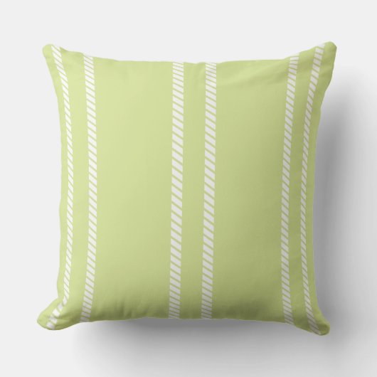 Classic Lime with Stripes Throw Pillow クッション (正面)