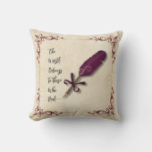 Classic Literary Burgundy Dark Academia クッション (正面)