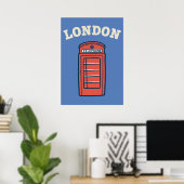 Classic London Red Telephone Booth Art - Preppy ポスター (ホームオフィス)