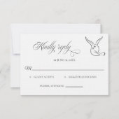 Classic Love Birds Wedding RSVP card (正面)