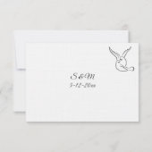 Classic Love Birds Wedding RSVP card (裏面)