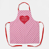 Classic Love Hearts Personalized Valentine Cooking エプロン (正面)