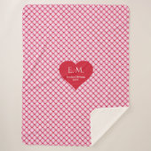 Classic Love Hearts Valentine Gift Cozy Blanket シェルパブランケット (正面)