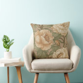 Classic,Lovely Flowers Pattern, Sage Gold Bloom クッション (椅子)