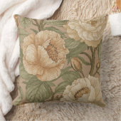 Classic,Lovely Flowers Pattern, Sage Gold Bloom クッション (ブランケット)