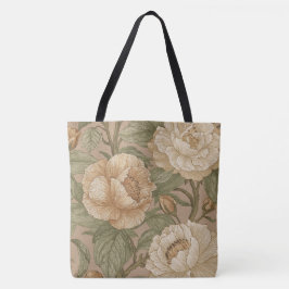 Classic,Lovely Flowers Pattern, Sage Gold Bloom トートバッグ