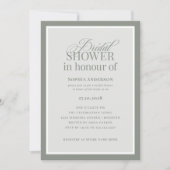 Classic Luxe | BRITISH Spelling Sage Bridal Shower 招待状 (正面)