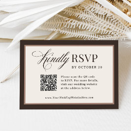 Classic Luxe | Brown Neutral QR Code Wedding 出欠カード