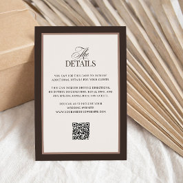 Classic Luxe Brown | QR Code Wedding Guest Details エンクロージャーカード