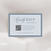 Classic Luxe | Elegant Dusty Blue QR Code Wedding 出欠カード