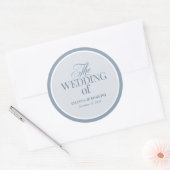 Classic Luxe | Elegant Dusty Blue Wedding ラウンドシール (封筒)