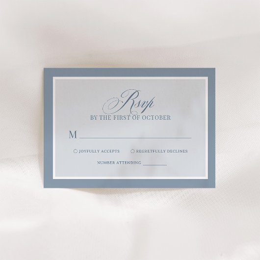 Classic Luxe | Elegant Dusty Blue Wedding 出欠カード