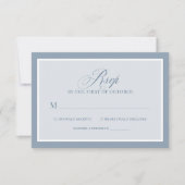 Classic Luxe | Elegant Dusty Blue Wedding 出欠カード (正面)
