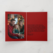 Classic Luxe Hand Drawn Merry Christmas Photo 箔シーズンカード (内側レイダウン)