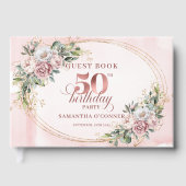 Classic Luxe Rose Gold 50th Birthday Guest Book ゲストブック (正面)