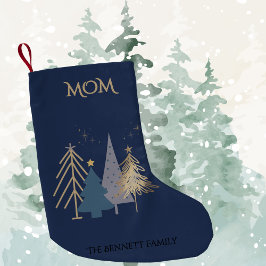 Classic Luxury Faux Gold Christmas Tree Named スモールクリスマスストッキング