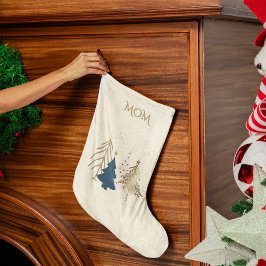 Classic Luxury Faux Gold Christmas Tree Named スモールクリスマスストッキング