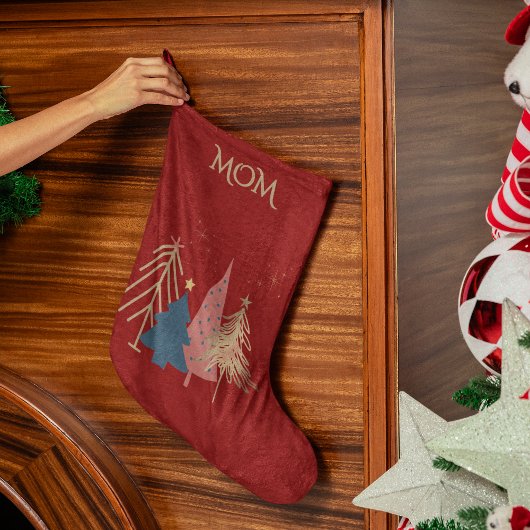 Classic Luxury Faux Gold Christmas Tree Named スモールクリスマスストッキング