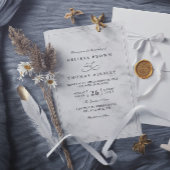 Classic Marble Simple Elegant Chic QR Code Wedding 招待状