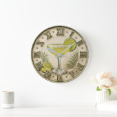 Classic Margarita Lime Cocktail Bar Decor ラージ壁時計 (ホーム)