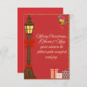 Classic Maroon Christmas Card – Cream Script Holid (正面/裏面)