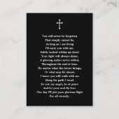 Classic Memorial Photo Funeral Card 名刺 (裏面)