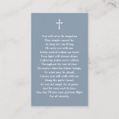 Classic Memorial Photo Funeral Card 名刺 (裏面)