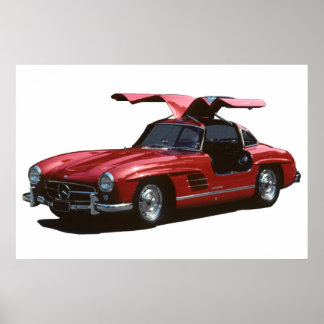 Classic Mercedes Benz SLR300 Gullwing ポスター
