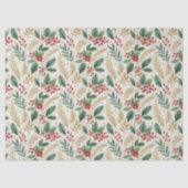 Classic Merry & Bright Red Green and Gold Holly 薄葉紙 (正面)