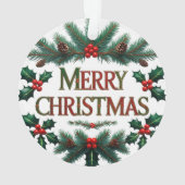 Classic Merry Christmas Acrylic Circle Ornament  オーナメント (裏面)