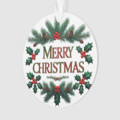 Classic Merry Christmas Acrylic Circle Ornament  オーナメント (正面)