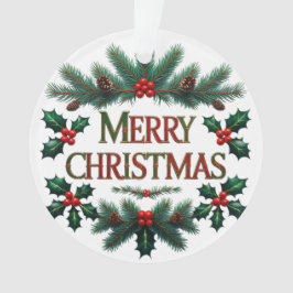 Classic Merry Christmas Acrylic Circle Ornament オーナメント